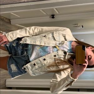 Free people cropped denim jacket